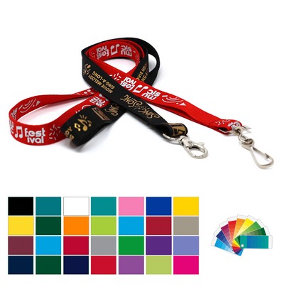 5/8" Flat Smooth Polyester Metallic Ink Custom Lanyards